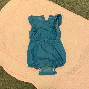 Janie and Jack Denim Romper 6-12m EUC